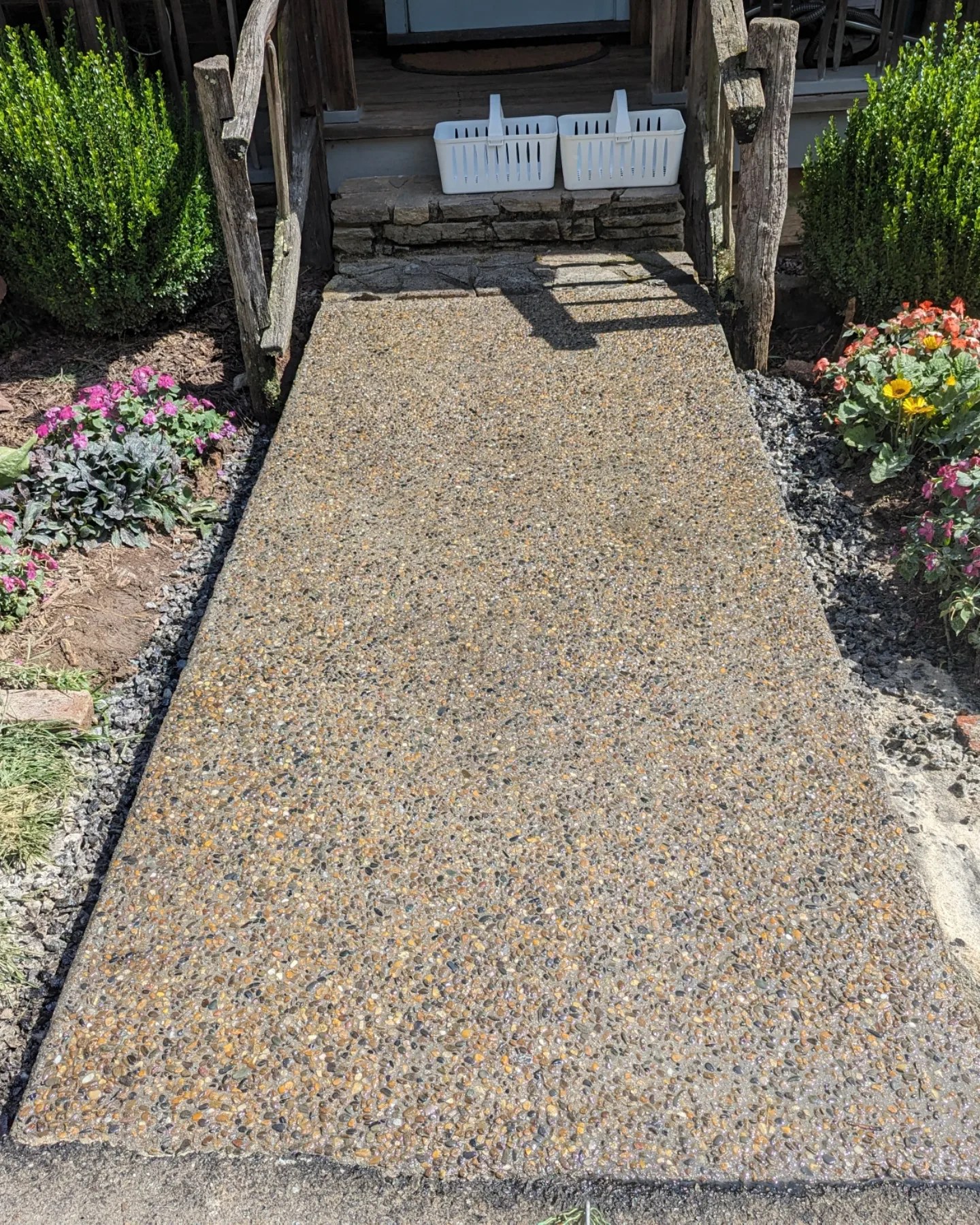 Exposed aggregate walkway